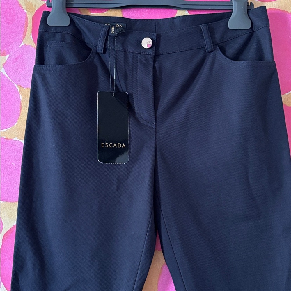 PANTS by ESCADA - NWOT Tygan Pants - size 34 EU = size 4 US (Navy) $825 online